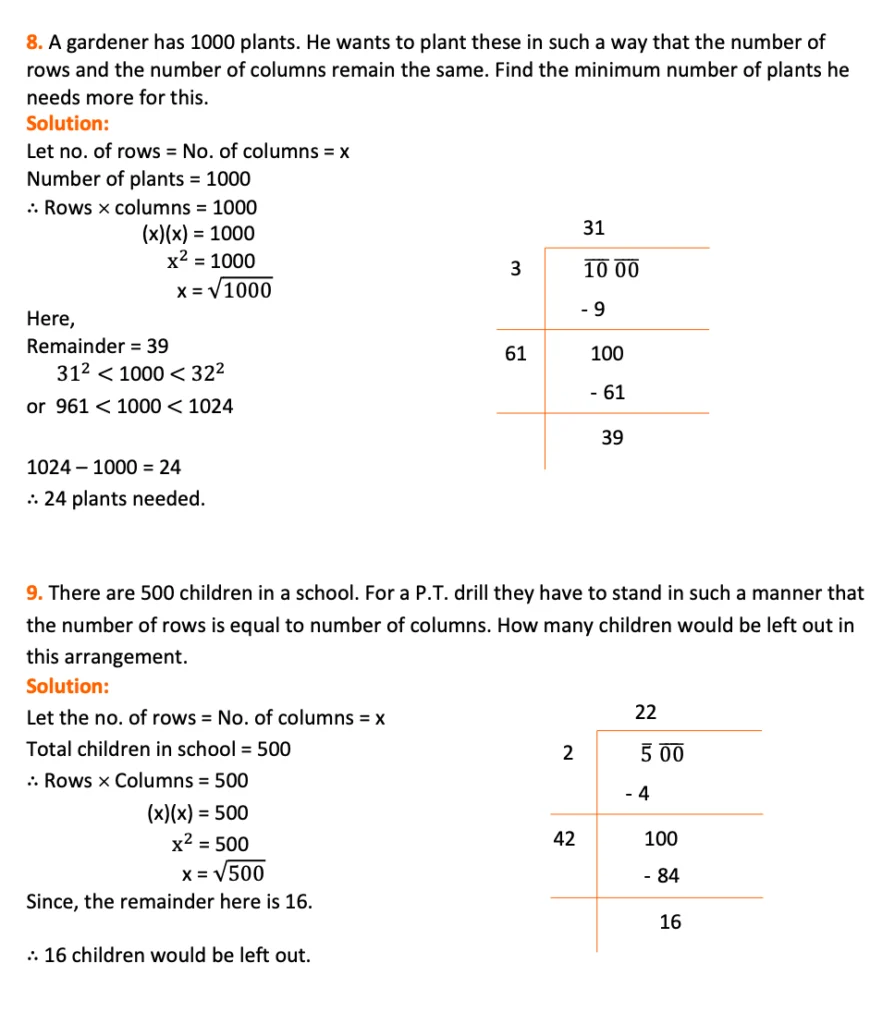 Picture class 8 maths chapter 5 exercise 5.4 question 8 9