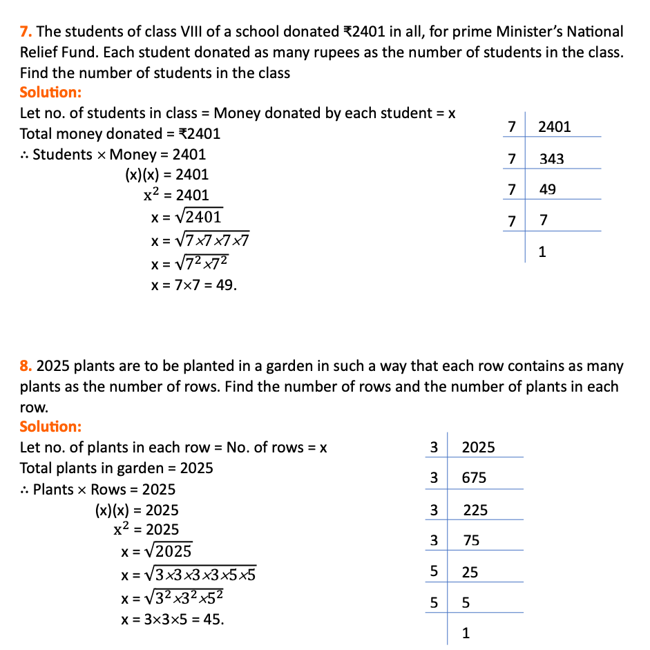 class 8 maths chapter 5 exercise 5.3 question 7,8