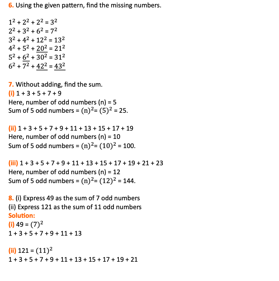 class 8 maths chapter 5 exercise 5.1 question 6, 7, 8