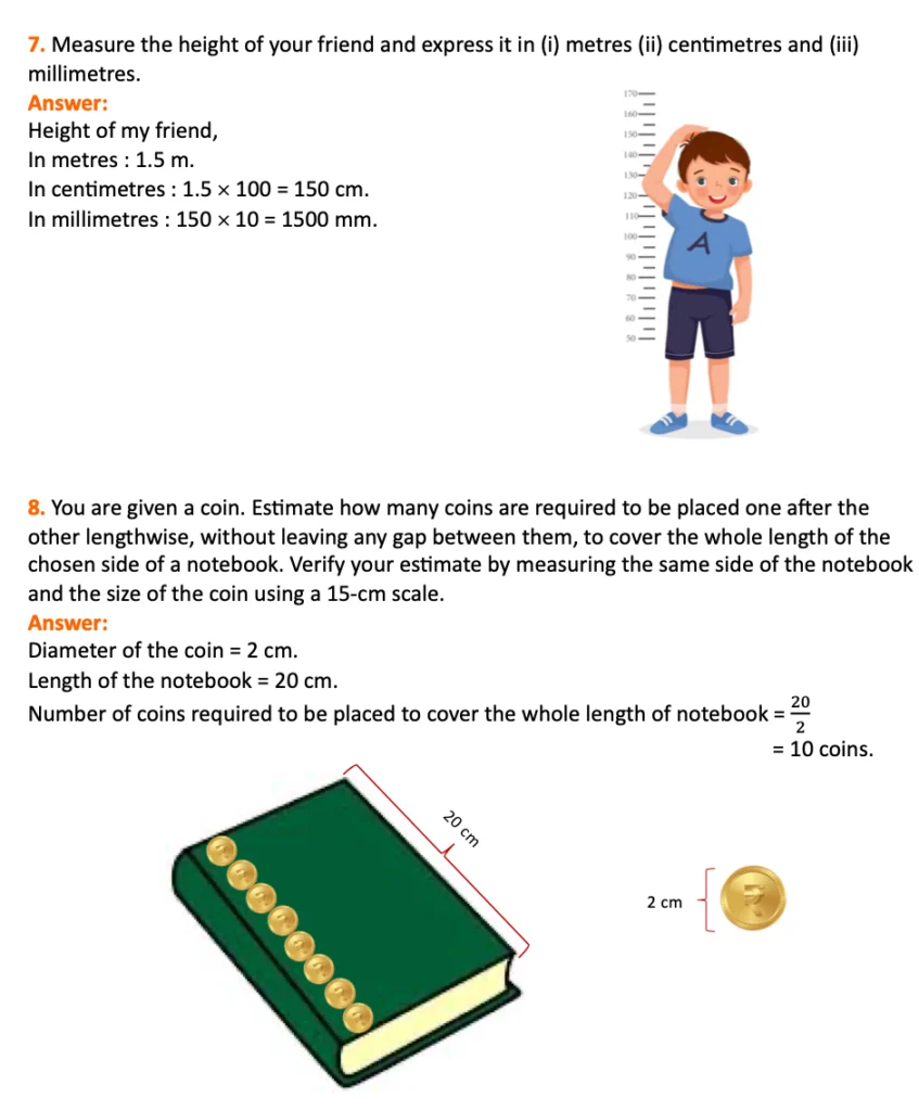 class 6 science chapter 5 question 7, 8
