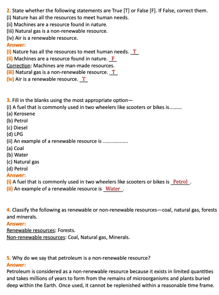 class 6 science curiosity chapter 11 nature's treasures question and answers 2