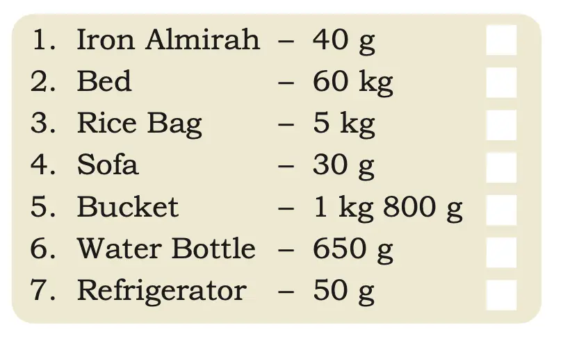 class 5 maths mela chapter 8 weight and capacity image 1
